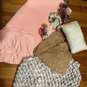 COPY - Newborn photo props, newborn headband, pillow, backdrop, wrap & crochet …